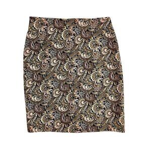 Philosophy Paisley Print Pencil Skirt Above Knee Fitted SZ 8 New